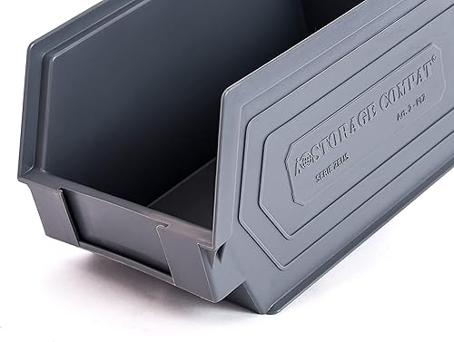 Miniatura 4 de Contenedores de almacenamiento de plástico, colgantes, apilables, organizadores de almacenamiento para almacenes, talleres, 9 x 5 x 5 pulgadas,