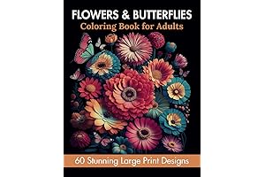 Serendipity Coloring Book for Adults: Immerse in the Beauty of Flowers & Butterflies