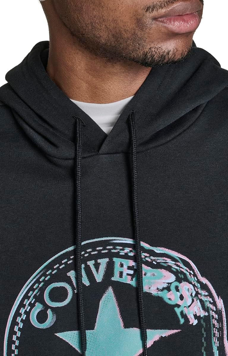 Converse Mens Distorted Chuck Patch Drawstring Hoodie - Image 6
