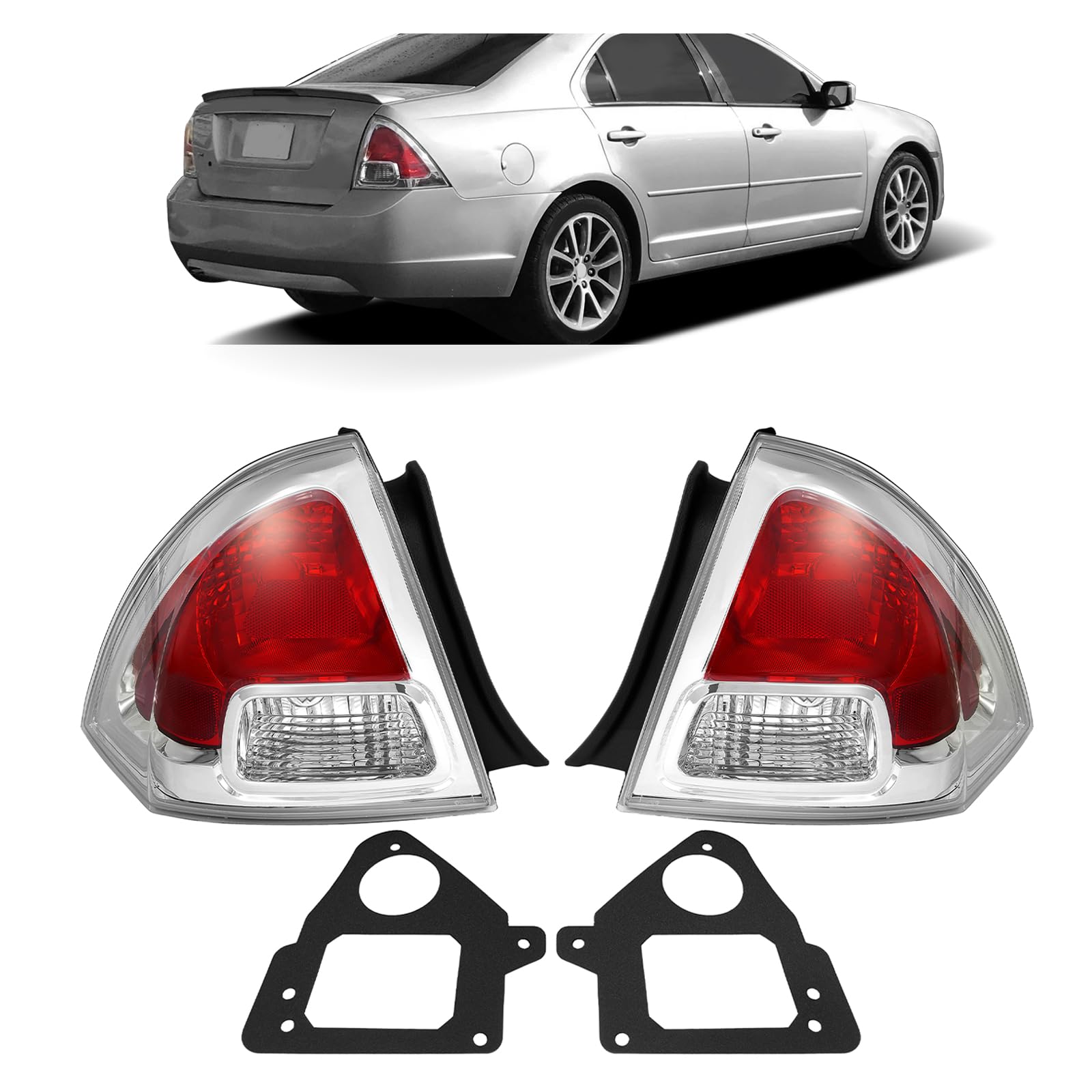 HECASA Pair Tail Light Compatible with 2006-2009 Ford Fusion S SE SEL