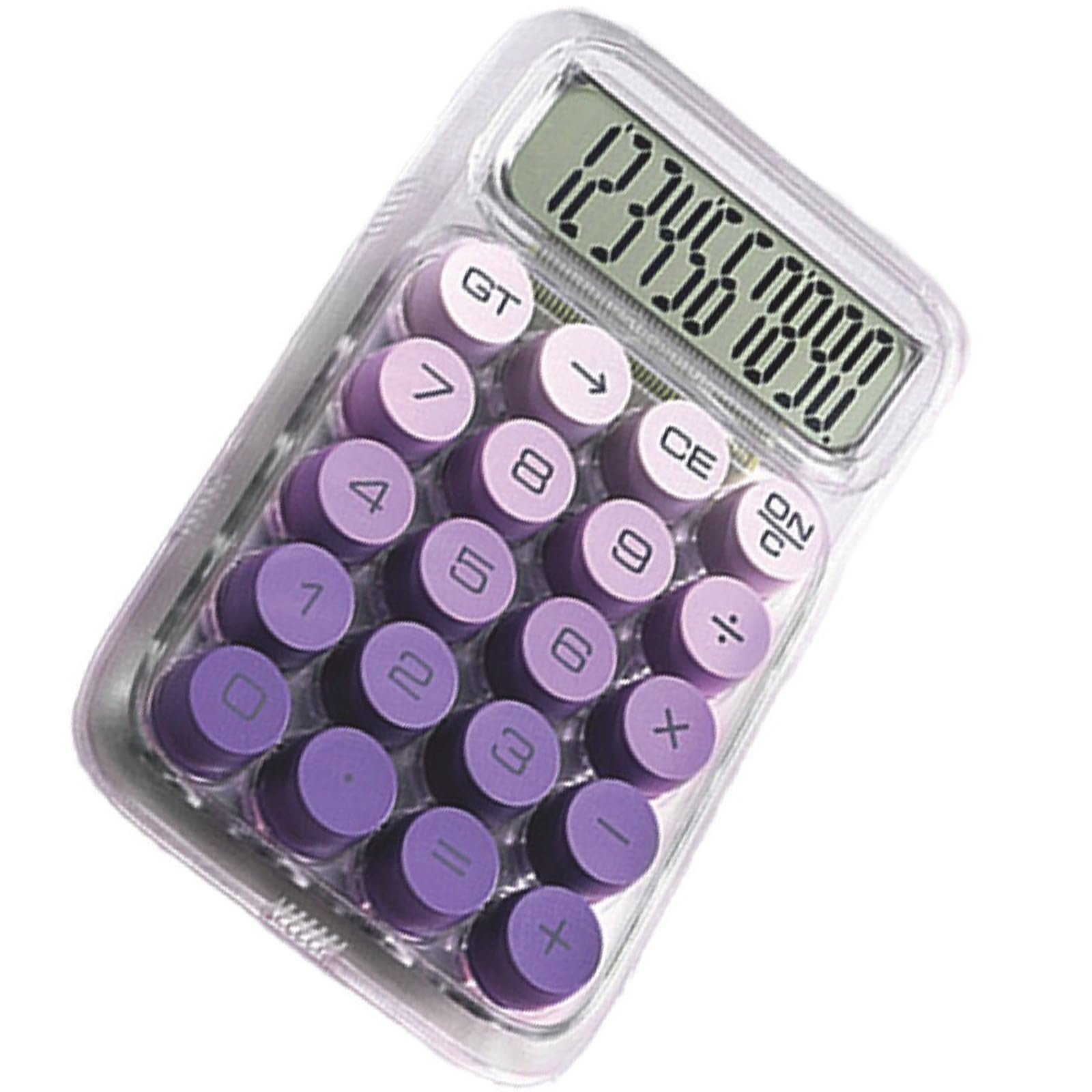 Jazuaiao Clear Electronic Calculator 10 Digit Display Portable Clear Pretty Calculators Creative Colorful Calculator Gradient