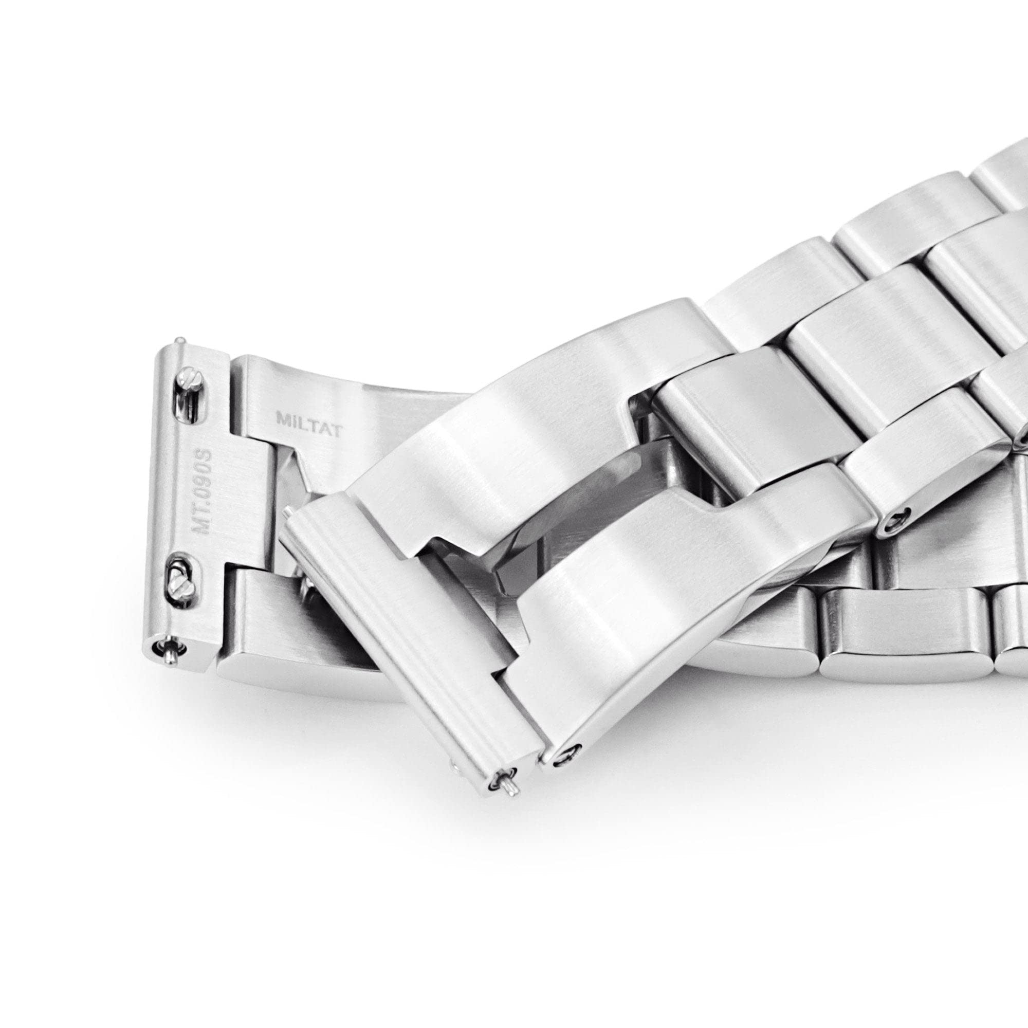 MiLTAT 20mm Retro Shaver Blade Bracelet de montre en métal à dégagement rapide Extrémité droite