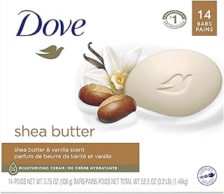 Dove Beauty Bar Gentle Skin Cleanser Moisturizing For Gentle Soft Skin Care Shea Butter More Moisturizing Than Bar Soap 3.75 oz 14 Bars