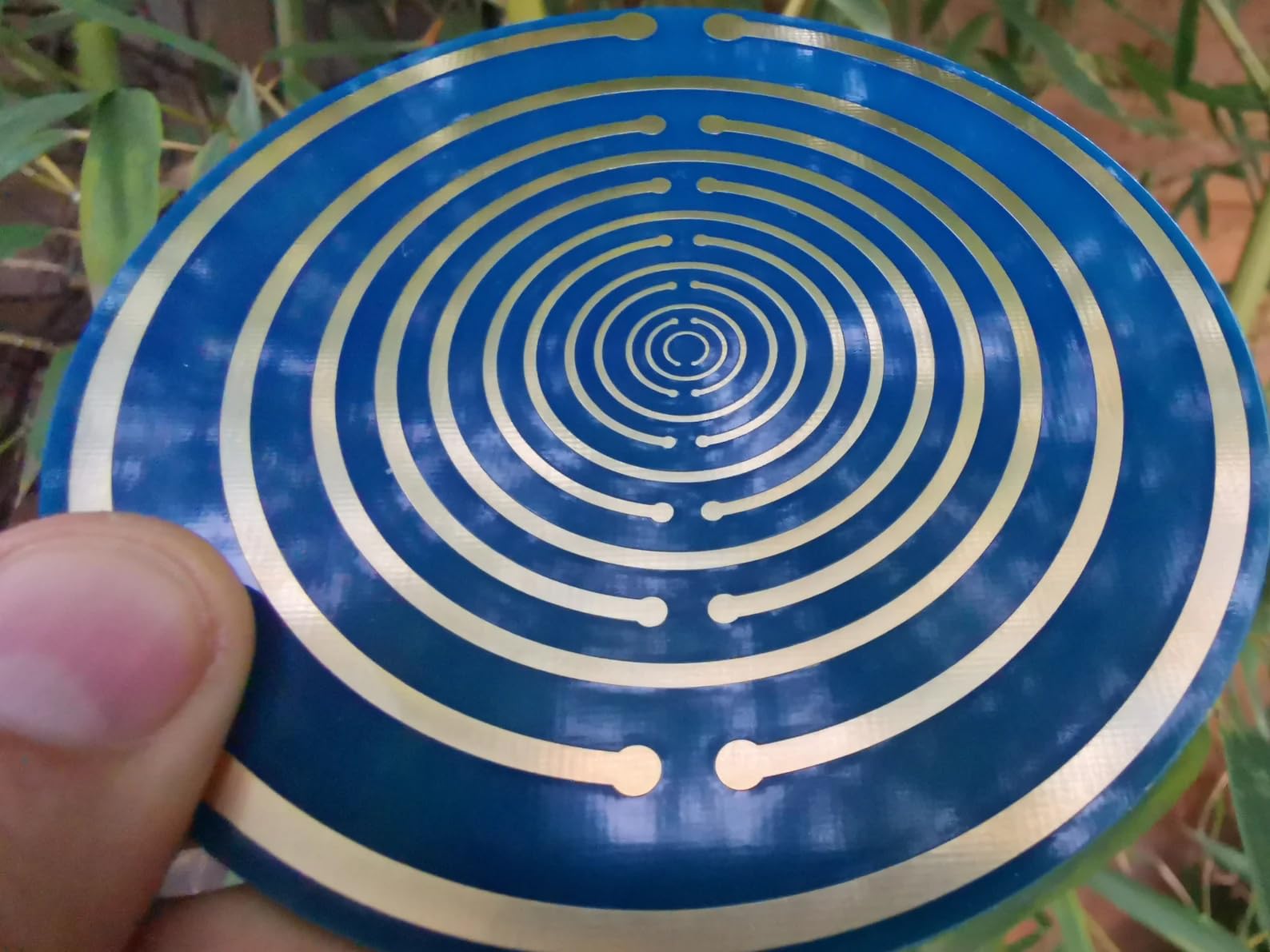 Disque Lakhovsky H9 & Spirale Double, Disque 10 cm antenne MWO Tesla, émetteur ondes scalaires plaqué or - augmentation champ vital - héliquantix
