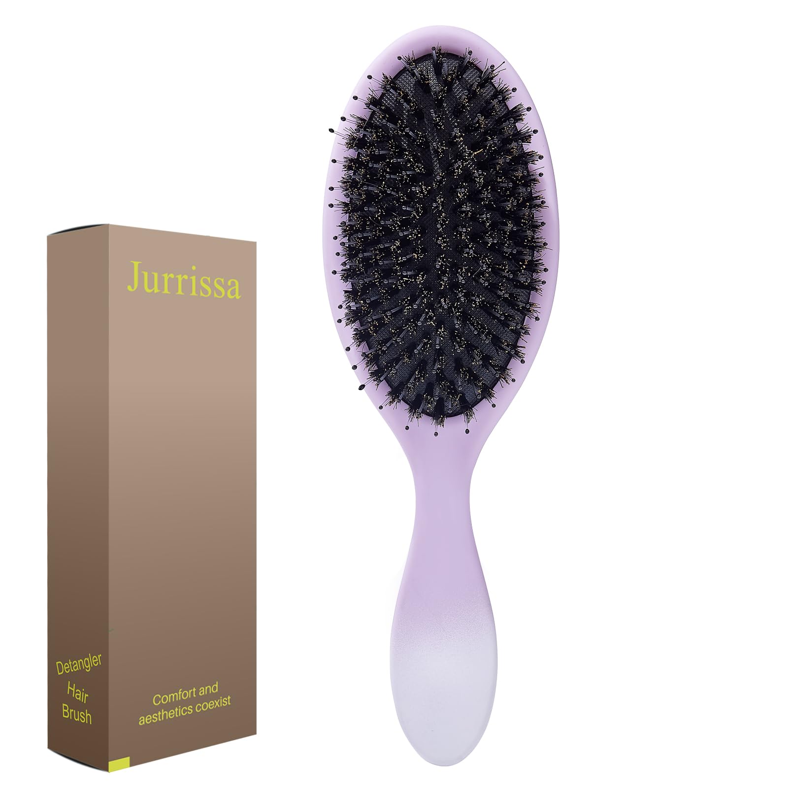 Wildschweinborsten, Haarbürste für Damen und Herren, entwirrende Haarbürste für Glättung, Massage, fügen Sie Glanz hinzu, Nylon und Wildschweinborsten, Entwirrbürste für gesundes Haar, 1