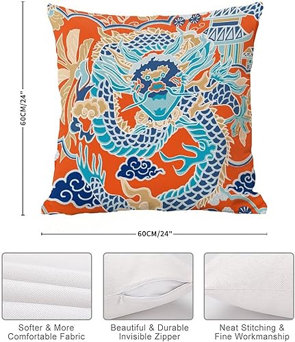 Vista 242 de ArogGeld Chinoiserie - Fundas de almohada escénicas asiáticas, estilo asiático, funda de almohada azul y verde Kelly, funda de cojín para decoración