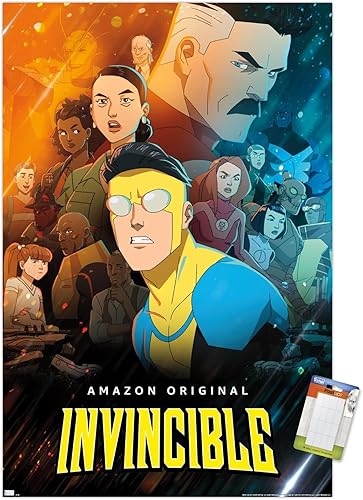 Trends International Invincible - Póster de pared de hoja del grupo uno, 22.375 x 34 pulgadas, paquete de póster y montaje prémium