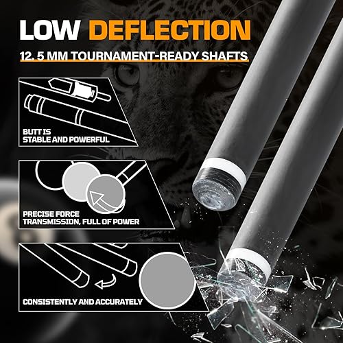 Miniatura 3 de Banly Carbon Fiber Pool Cue Stick 12.5mm Time Crystal Tip, Low Deflection Pool Cue Professional Billiard Cue Sticks with Gift Box