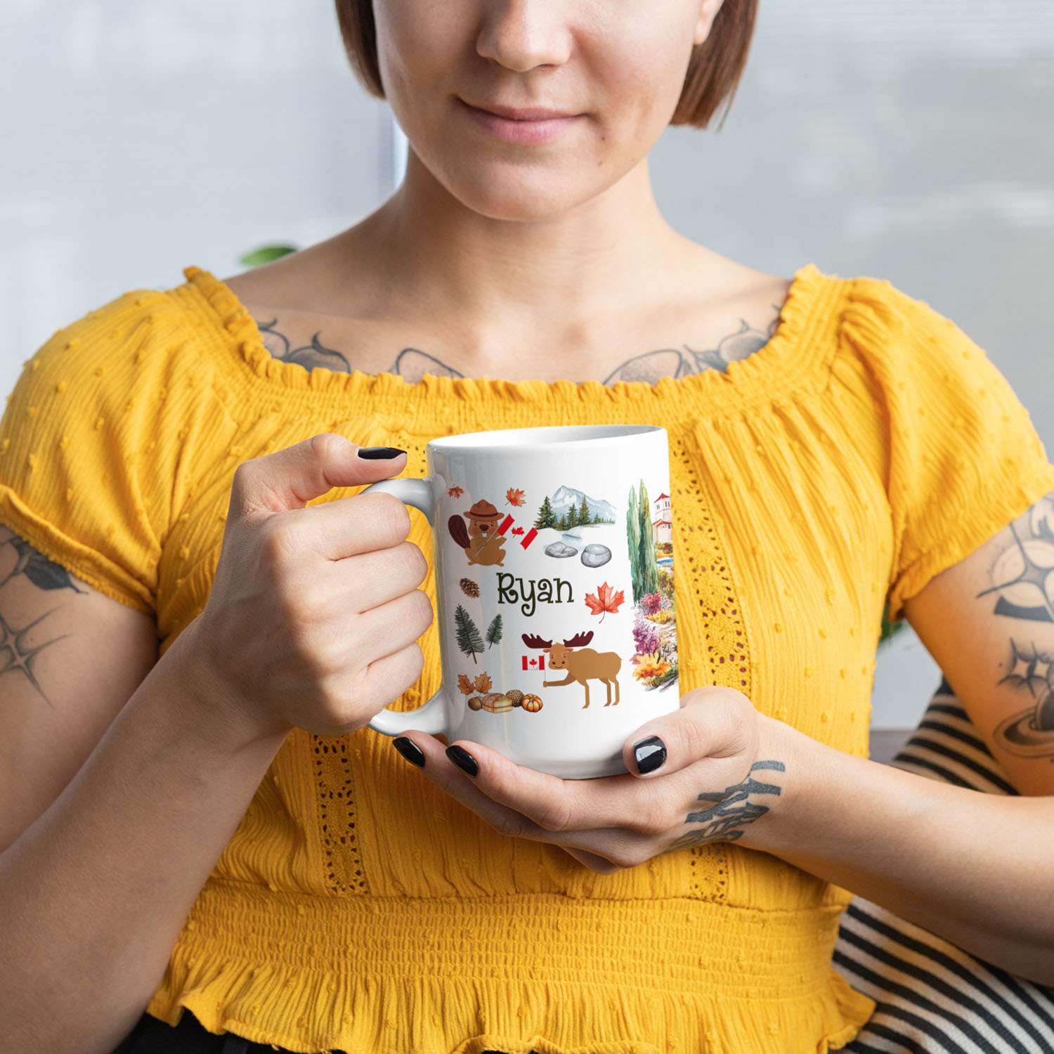 Amazon.com: Canada Full Wrap Mug, Custom Scenic Waterfall And Wildlife Cup,  Canadian Flag Cup, Personalized Maple Leaf Coffee Mug, Customized Name  Iconic Canada Ceramic White Mug 11oz 15oz : Home & Kitchen