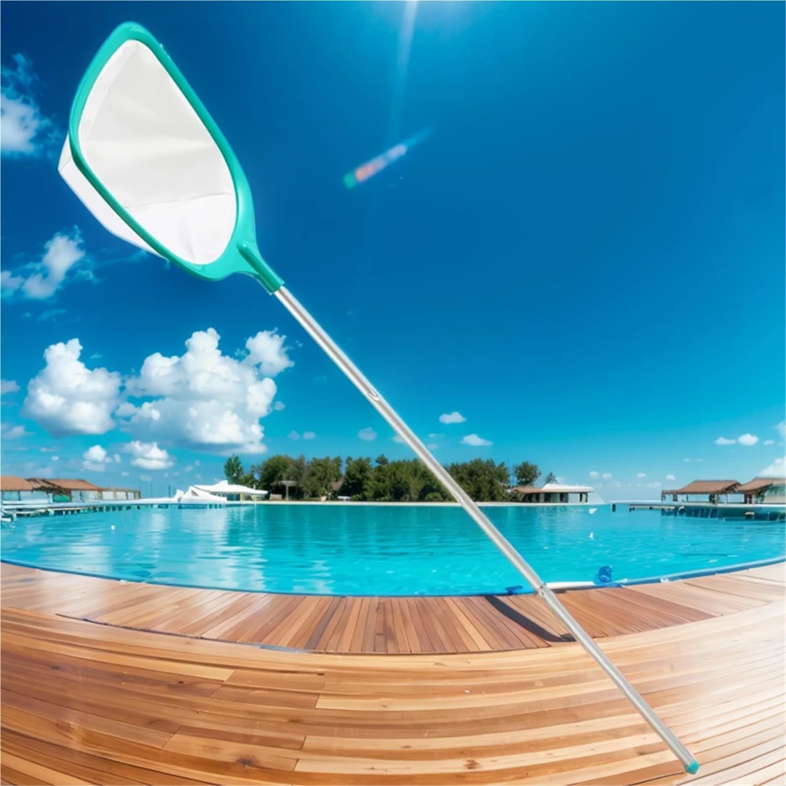 Épuisette de Piscine avec 3 Sections en Alliage d'aluminium for Le Nettoyage des Feuilles et des débris pour Nettoyer la Piscine