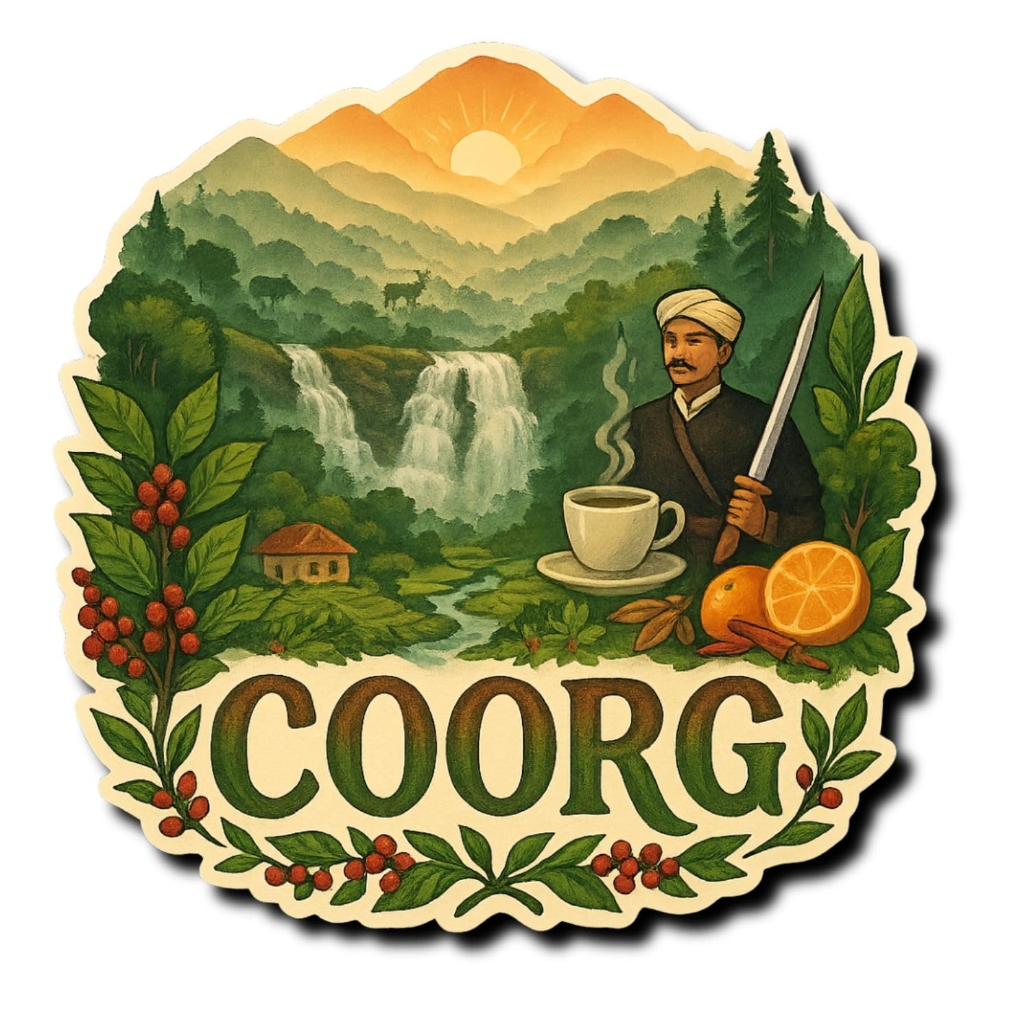 COMONOT Coorg Scenic Design Decorative Wooden Fridge Magnet, HD Print, 7.6x7.6 cm, Tourist Destination Souvenir | Fridge Decoration Magnet for Kitchen & Home Decor | Stylish Fridge Magnet-picture-12