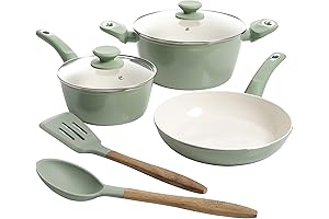 Gibson Home Plaza Cafe Forged Aluminum Healthy PFA-Free Ceramic Pots and Pans...