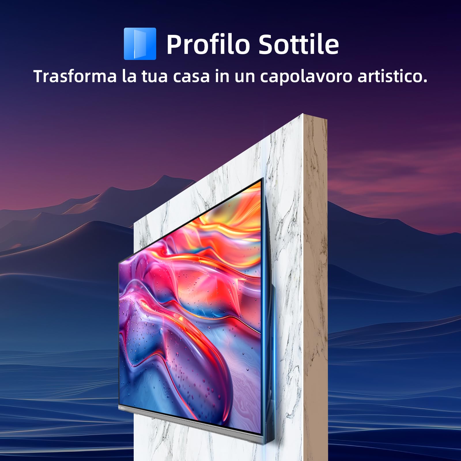 Google QLED 4K UHD CHIQ 43QA10 Smart TV 43 cale (109 cm) | HDR10, VRR i ALLM | Ultracienka metalowa konstrukcja bez ramy | Dolby Audio | Nowy model 2025