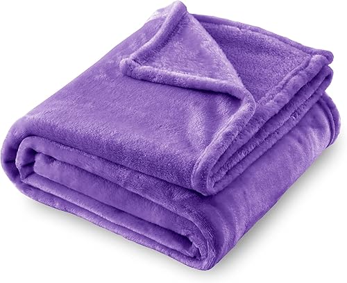 SOCHOW Manta de franela de vellón tamaño King ligera súper suave y acogedora para todas las estaciones para cama o sofá color morado