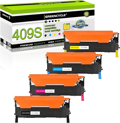 greencycle 4 paquetes CLT-409S CLT-K409S CLT-C409S CLT-Y409S CLT-M409S Cartucho de tóner compatible para Samsung CLP-310 CLP-310N CLP-315 CLX-3170