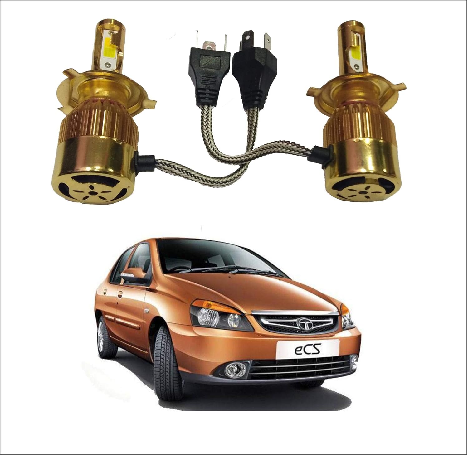Trigcars Tata Indigo ECS Gold Model H4 Car Light 36W 7600LM Double