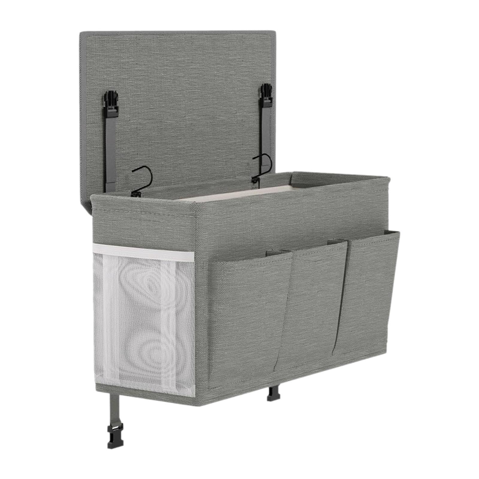 Bedside Hanging Storage Dormitory Bed Organiser for Magazine Book Dorm Rooms| Storage Box with Lid | Plastic Storage Container-image-37