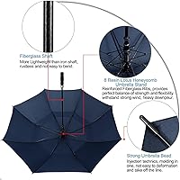Vista 7 de G4Free Paraguas de Golf Automático Abierto de 47/54/62/68 Pulgadas de Tamaño Extra Grande con Doble Cubierta Ventilada Resistente al Viento e