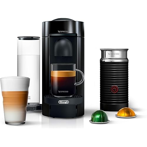 Nespresso Vertuo Plus Coffee and Espresso Machine by De'Longhi with Aeroccino, Ink Black (Renewed)
