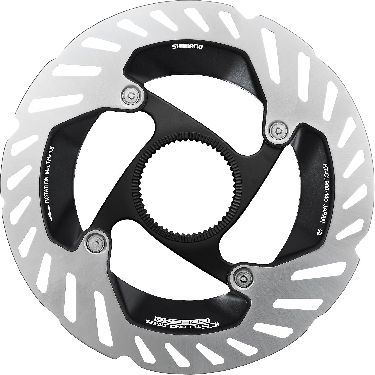 Dura-Ace RT-CL900 Ice Tech FREEZA rotor with internal lockring and magnet, 160 mm, Silver