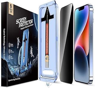 MAGIC JOHN 2 Pack for iPhone 13/13Pro/14/16e 6.1 inch Privacy Glass Screen Protector, Auto Dust-Elimination, Bubble Free, Easy Installation