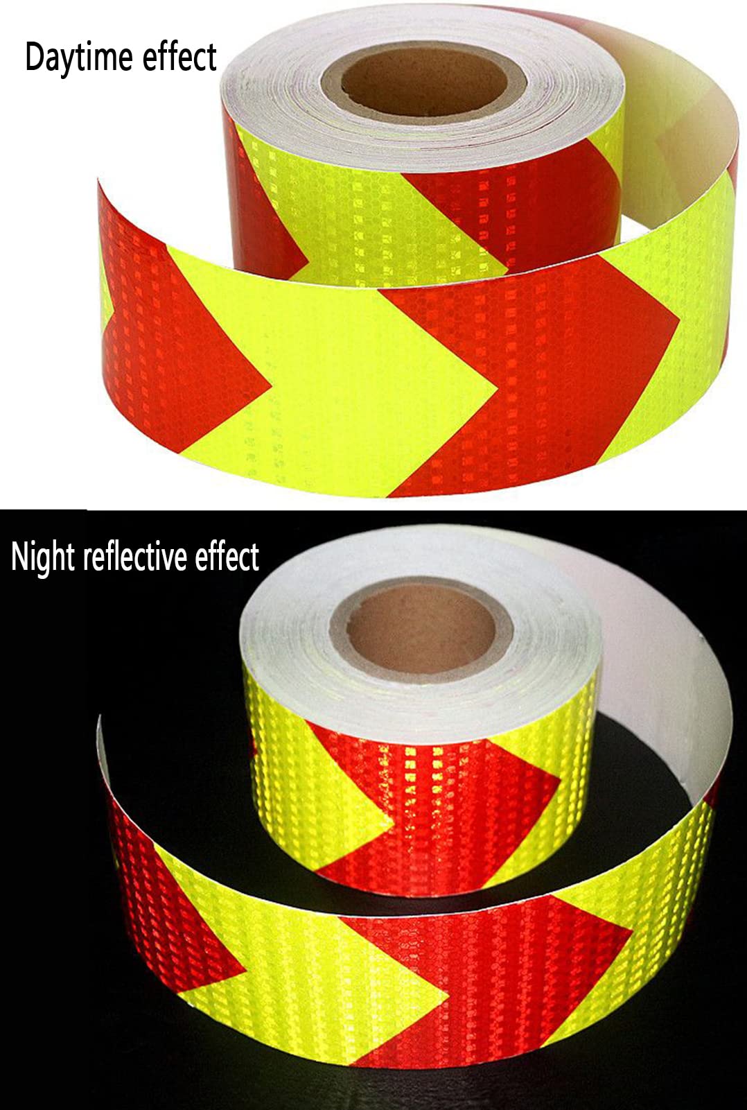 5850 Reflecterende tape Zwart-Geel Links 25mm bij 5 meter