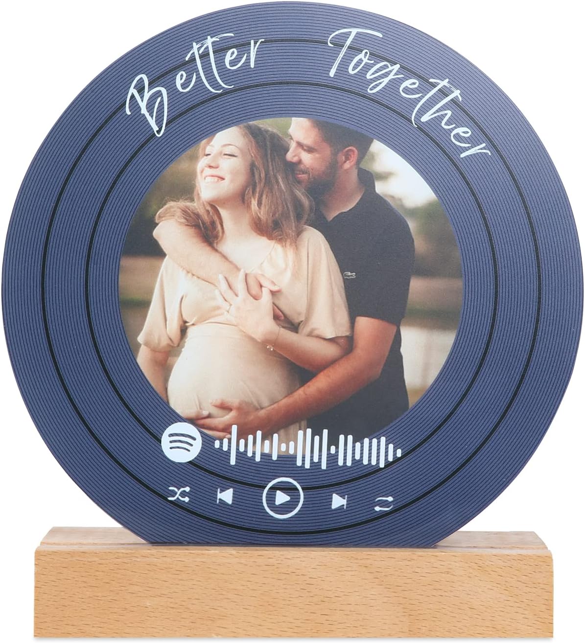 OPALSTOCK Personalized Photo Plaque CD Album Vinyl Spotify Music Memory Records Picture Lyrics Text Song Code Art Table Ornament Bedroom Decoration Gift