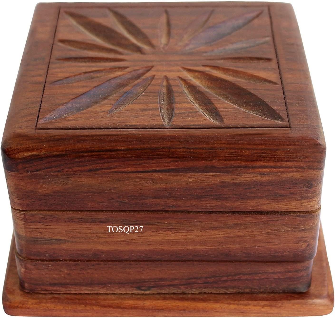 Secret Box Brainteaser Puzzle Case Trick Opening Storage Organiser Unique Artisan Gifts for Her, Girlfriend, Men