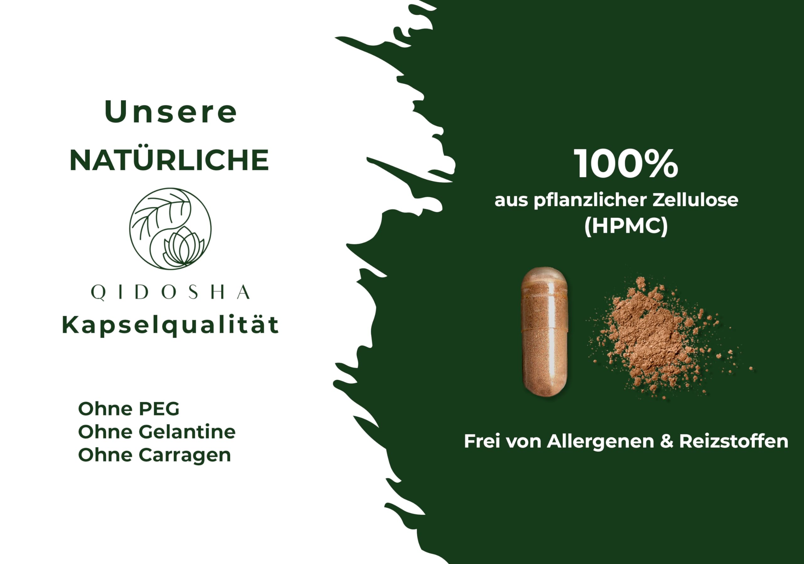 QIDOSHA® Grüntee Extrakt Kapseln entkoffeiniert mit 50% EGCG, 180 Stk, 700mg Grüntee-Extrakt ohne Koffein je Kapsel, davon volle 350mg reines EGCG, EGCG Kapseln hochdosiert ohne Koffein