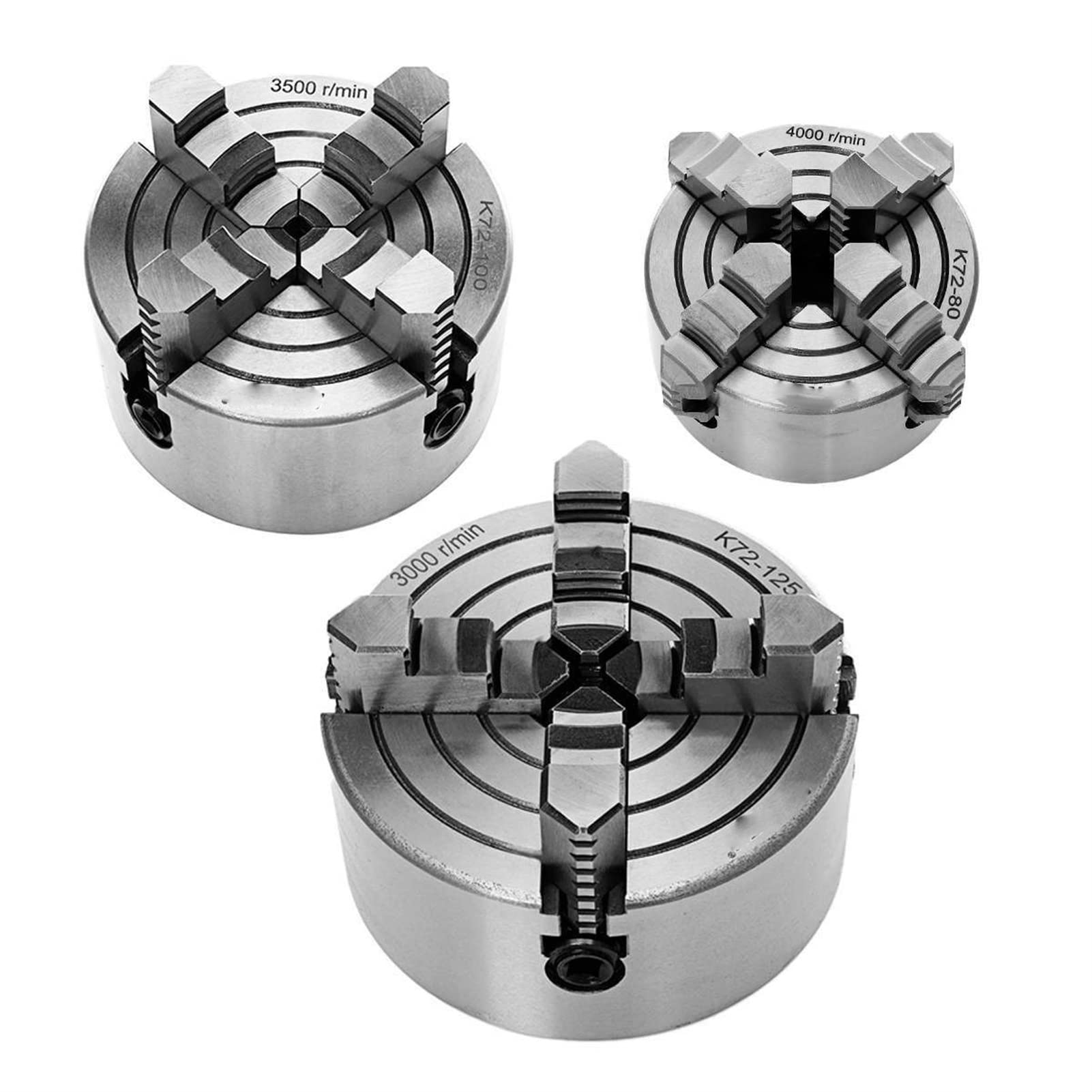 Uchwyt tokarski, 125mm Chuck 4 JAW 5 "Tokarka Niezależna i odwracalna szczęka Sanou k72125. Do CNC. Wiercenie Wiertnice(K72-125mm)