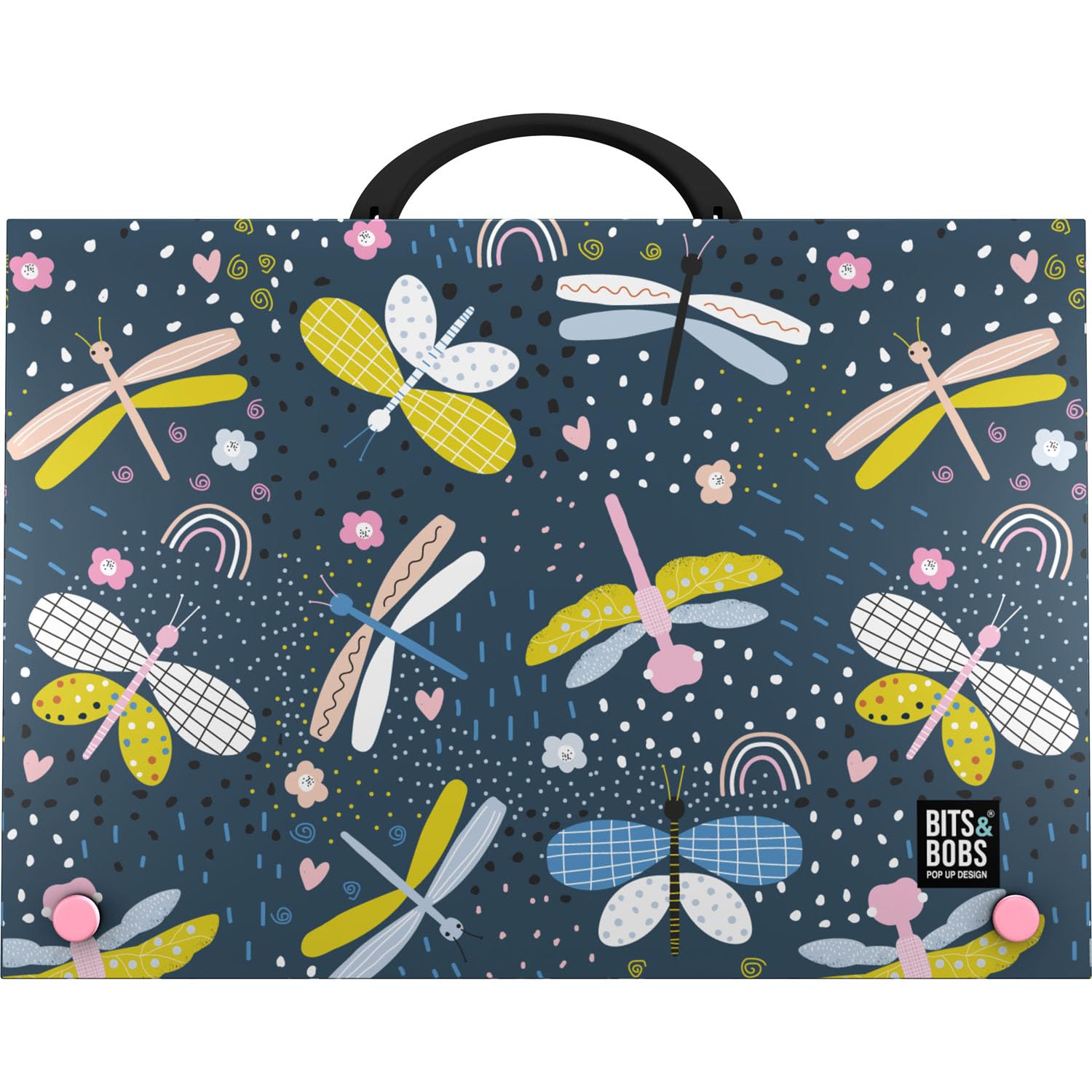 Mallette Scolaire Grafoplas Dragon Fly - Format Folio 24,5 X 34,5 X 4 Cm Avec Poignée Et Fermeture Pression