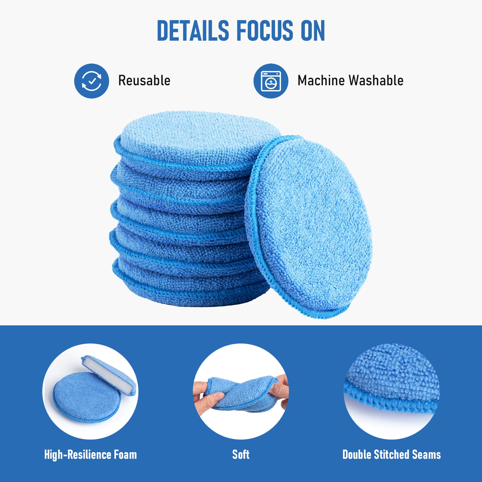 Microfiber Wax Applicator Pads - Car Detailing -4