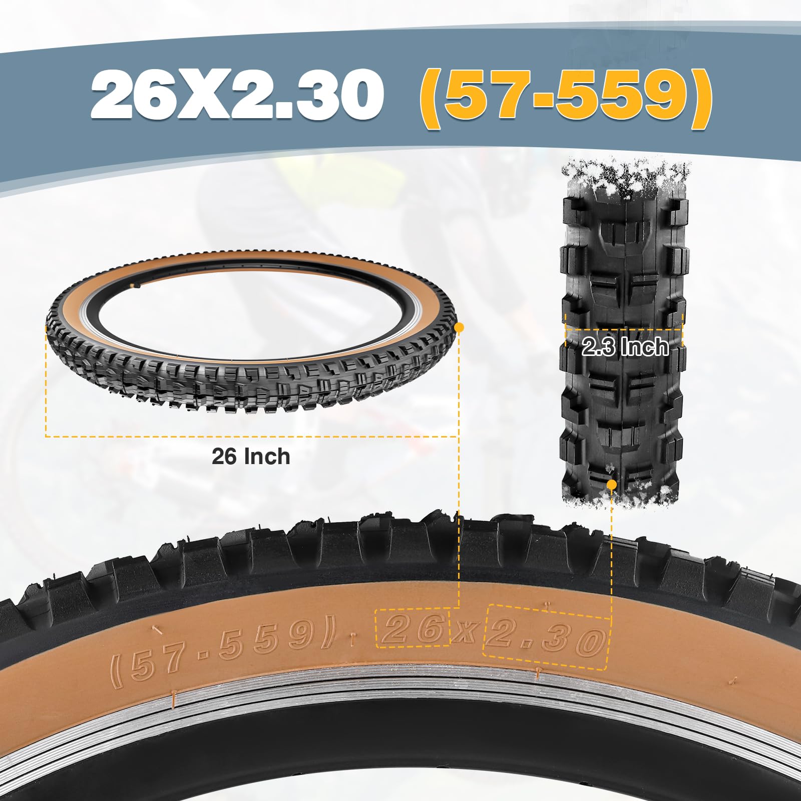 26/27,5/29 x 2,3 cm VTT Allround Pneu de vélo vélo 30TPI Couverture 2 x pneus + 2 x chambres à air + 2 x démonte-pneus