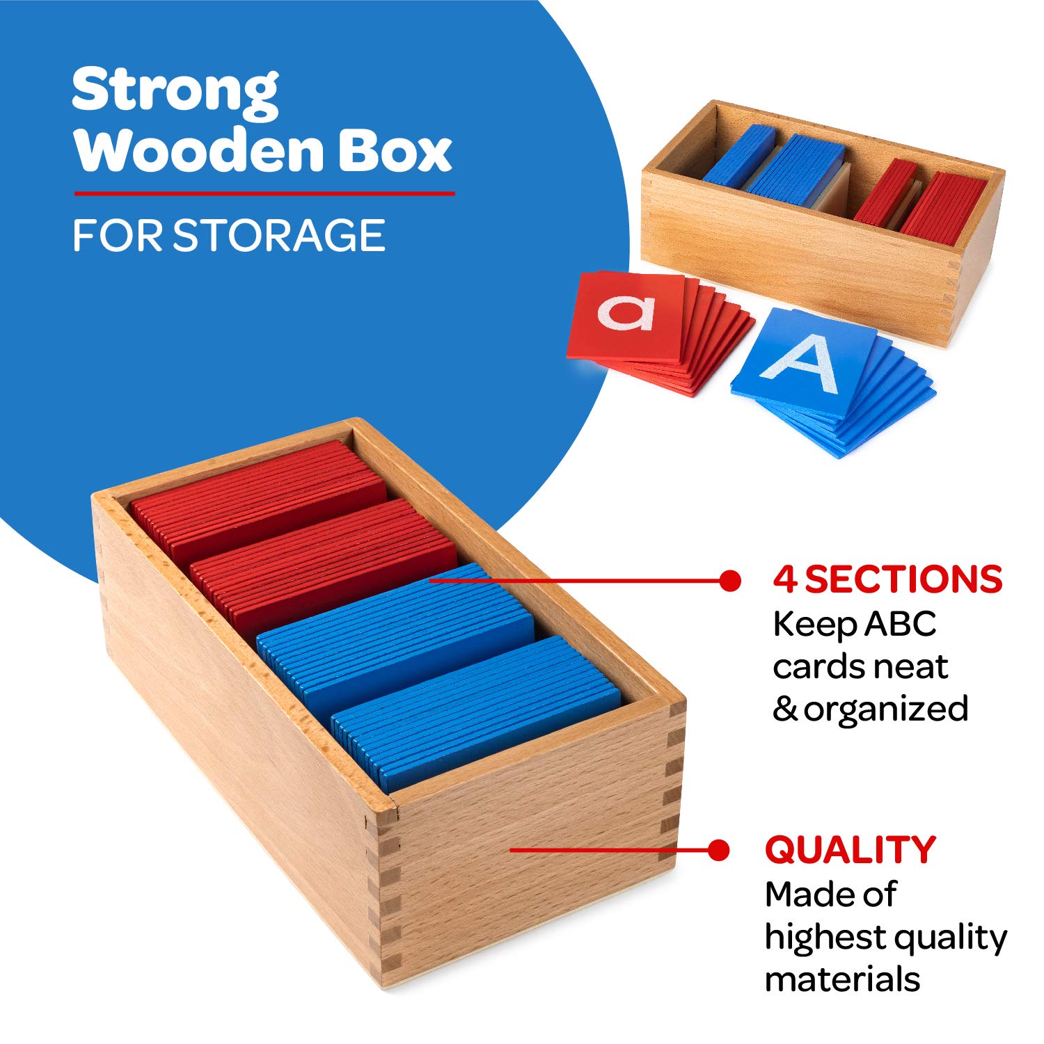 BleuZoo Uppercase and Lowercase Alphabet Montessori Style Sandpaper