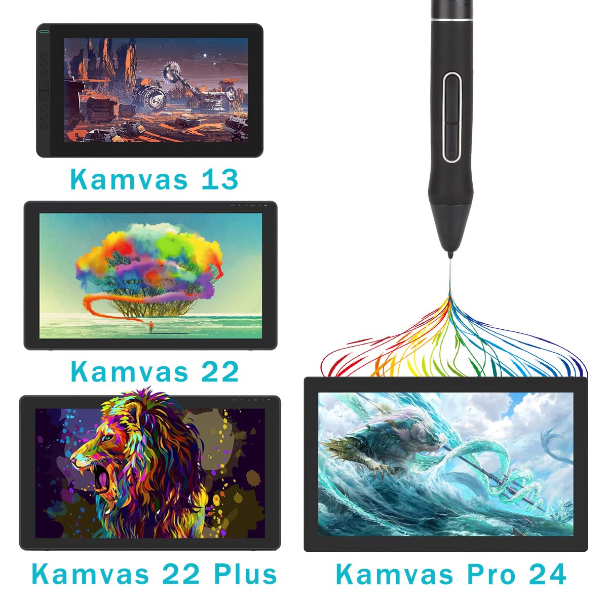 Lápiz Capacitivo, PW517 Lápiz Capacitivo Portátil sin Batería para Pantallas Táctiles Lápiz Capacitivo Digital de Alta Sensibilidad para Tableta Kamvas 13, para Kamvas Pro 24, para Kamvas 22, Pa