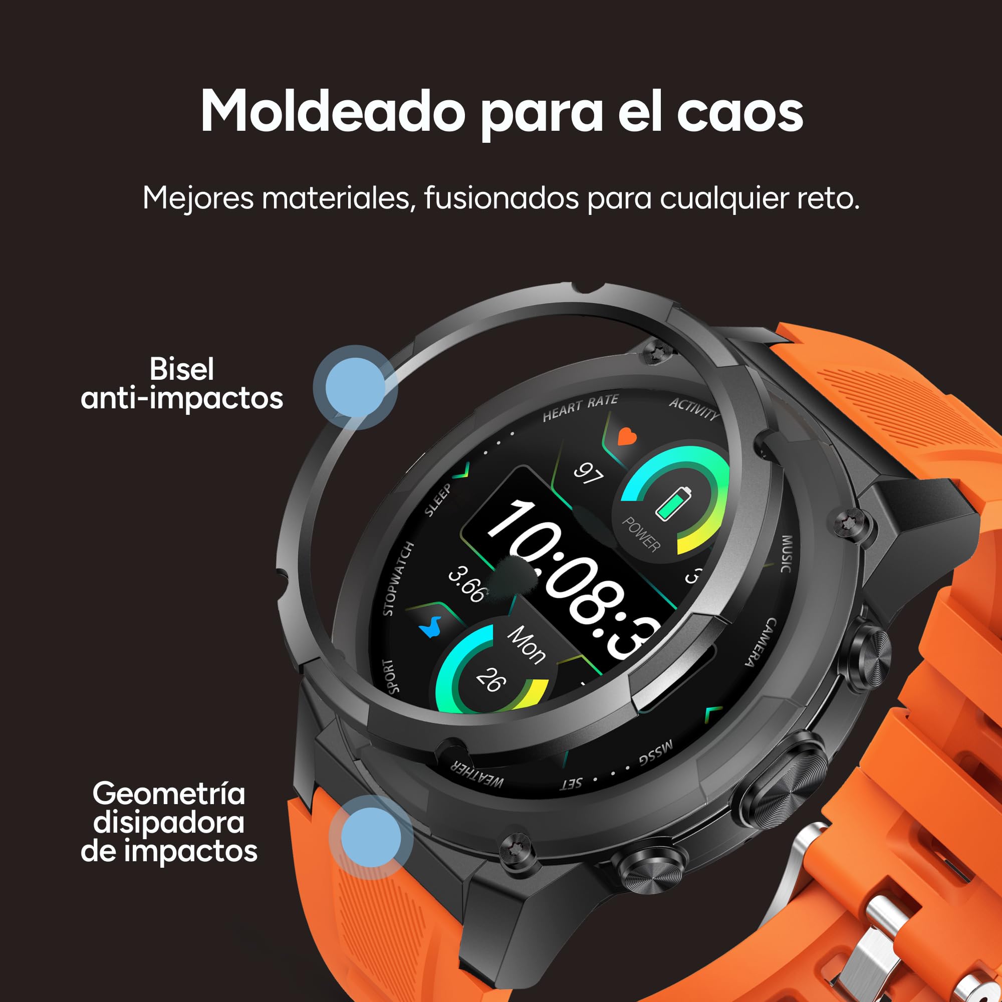 KSIX Explorer 2 Smartwatch Deportivo GPS Dual-Band para Running y Ciclismo, Reloj Outdoor montaña con altímetro barómetro brújula para Senderismo, Trekking, natación 5 ATM, Llamadas, pulsómetro