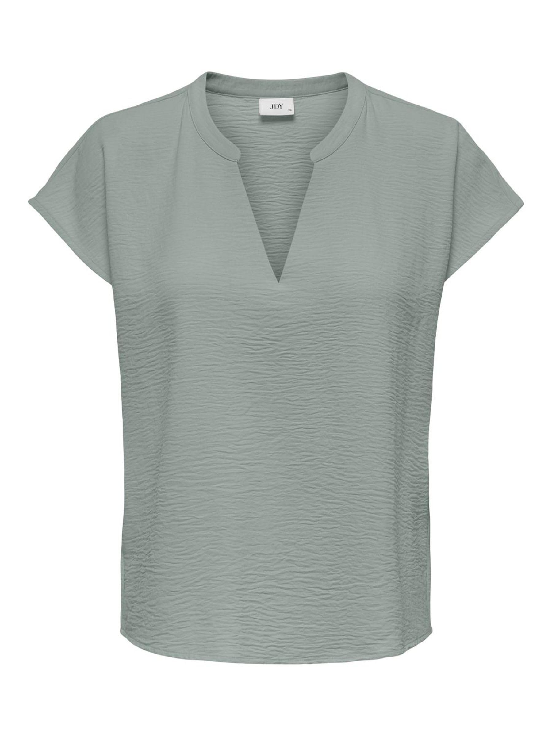 Jdy Light Green V-Neck Short Sleeve Blouse Size 10