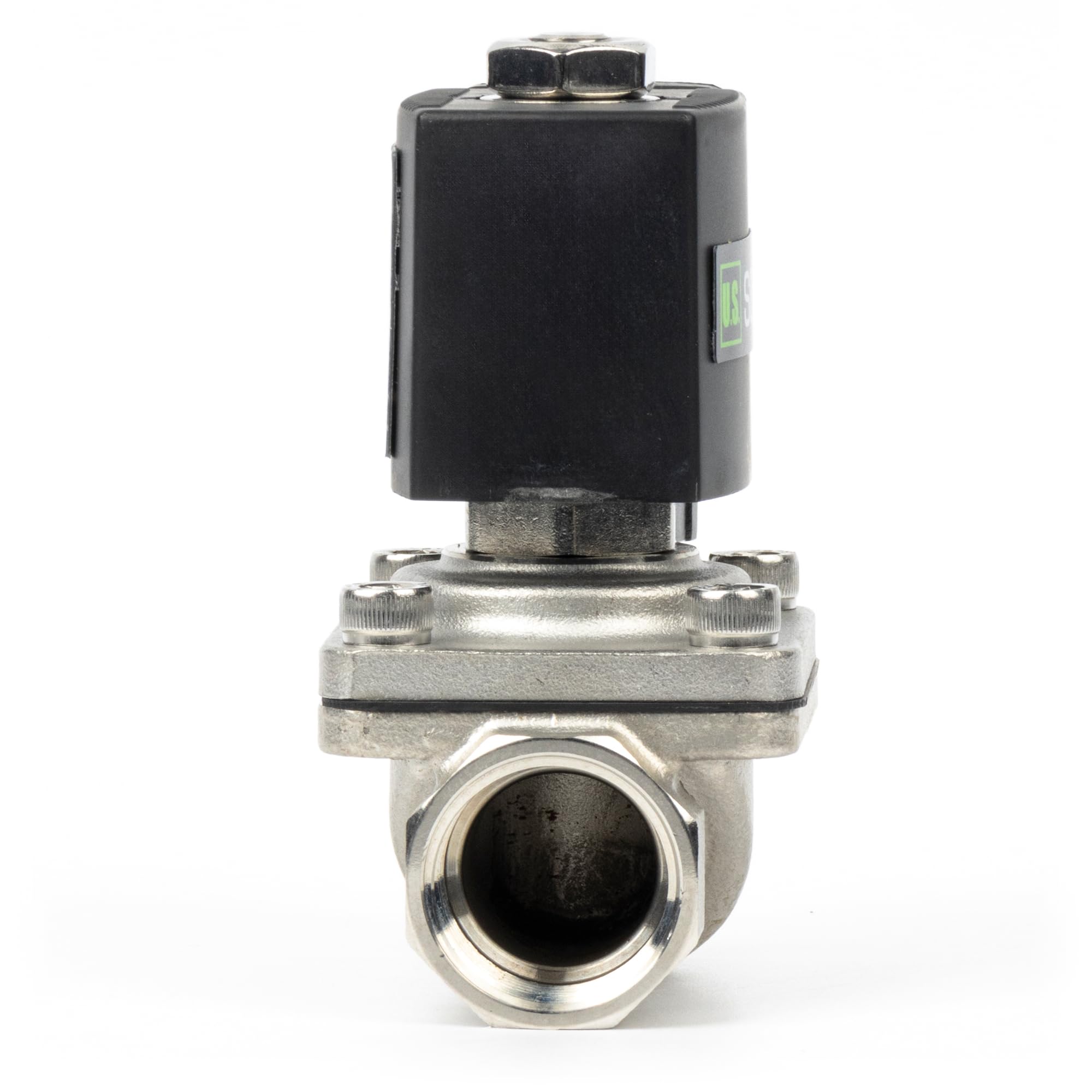 U.S. Válvula solenoide sólida de 3/4" de acero inoxidable AC 220 V con sello Viton, normalmente cerrado, tipo caja de conexiones, rosca G