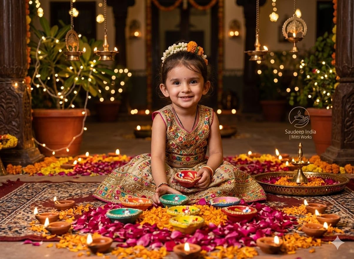Diwali Diyas - Handmade Terracotta Clay Lights -4