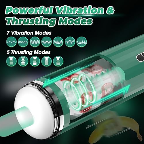 Miniatura 2 de Mesterstar Masturbador masculino automático para adultos, taza de masturbación para hombre, manos libres, bolsillo con 7 modos de vibración y 5