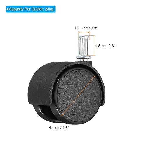 Miniatura 2 de PATIKIL Ruedas giratorias de vástago de 1.5 pulgadas, paquete de 10 ruedas giratorias de nailon de 360 grados para reemplazo de muebles de silla,