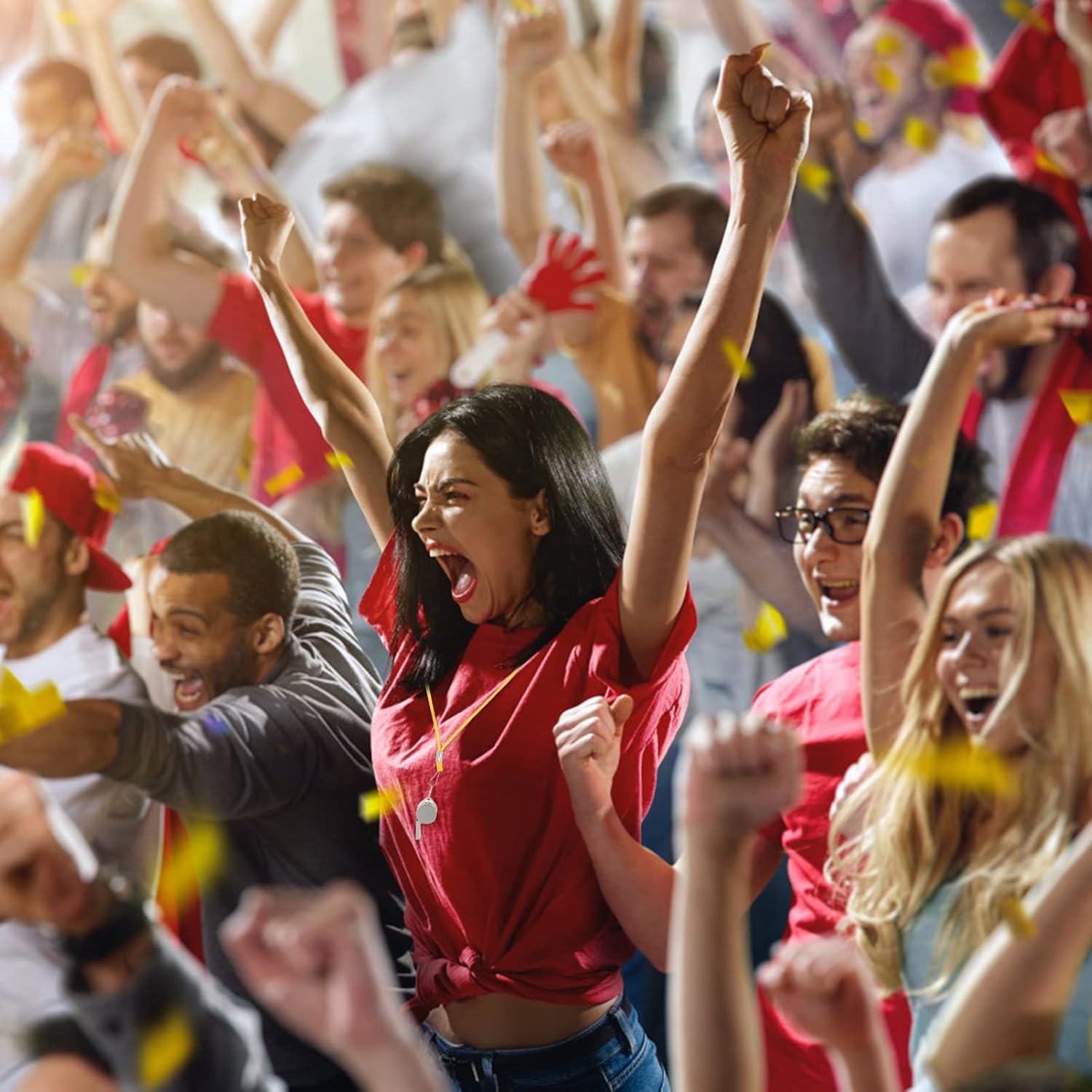 4pcs Professional Referee Whistle Portable Multi-Function Whistle Lanyard for Sports Emergency and Animal Training