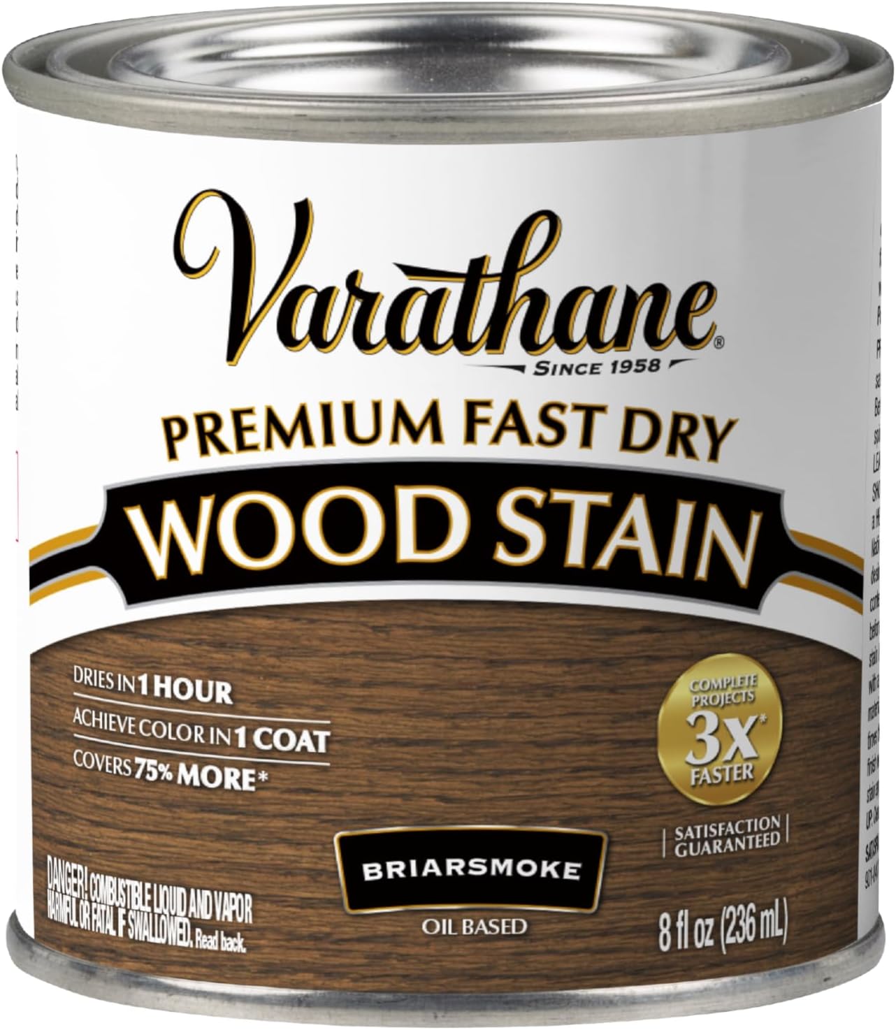 Rust-Oleum Varathane 307415 Premium Fast Dry Wood Stain, BRIARSMOKE, (Half Pint/236ml)