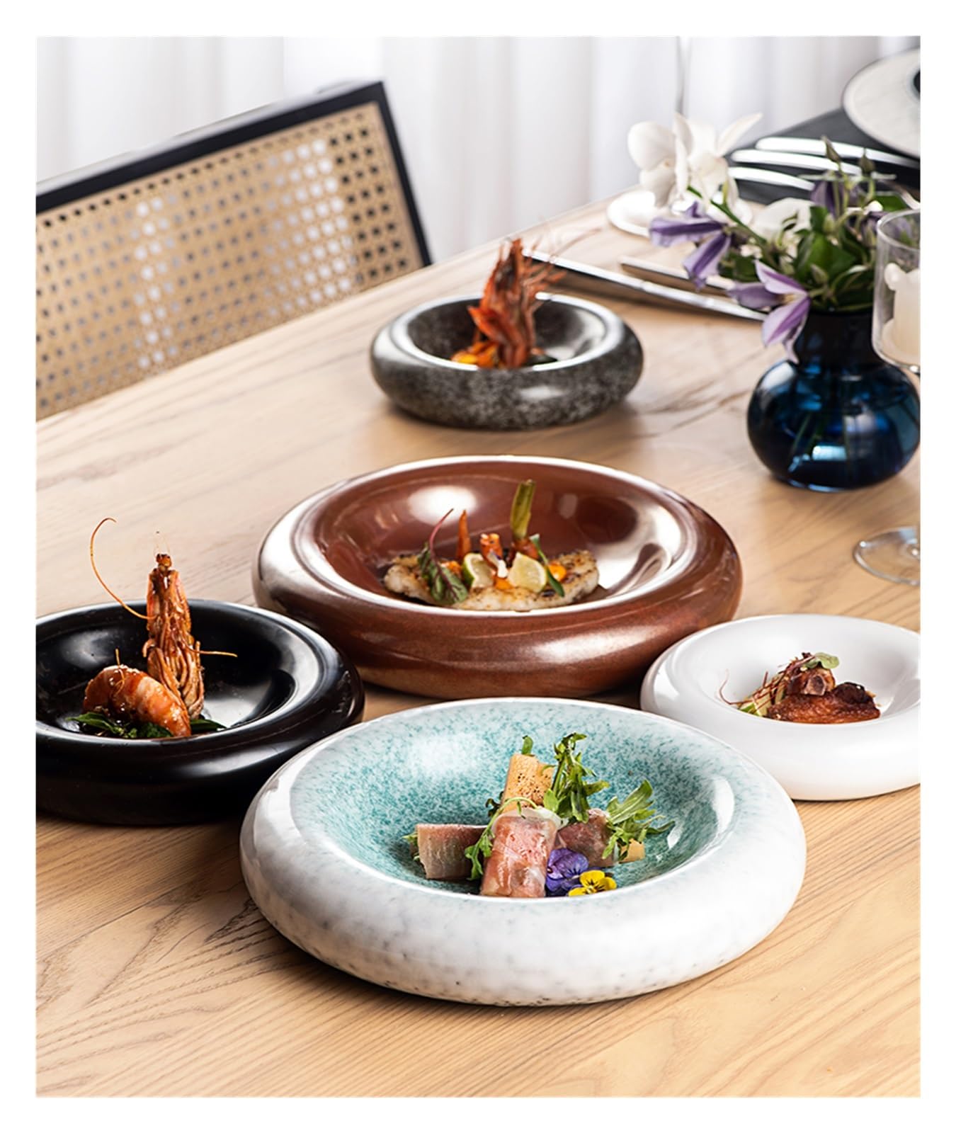 Plates Style Japonais Plat Assiette Creative Céramique Assiette Froide Plat Spécial Vaisselle Assiette à Dessert(D)