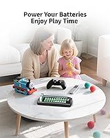 Vista 6 de EBL Cargador de batería LCD de 12 bahías para pilas recargables AA, AAA y 9V, estación de carga múltiple con 10 ranuras estándar para AA AAA y 2