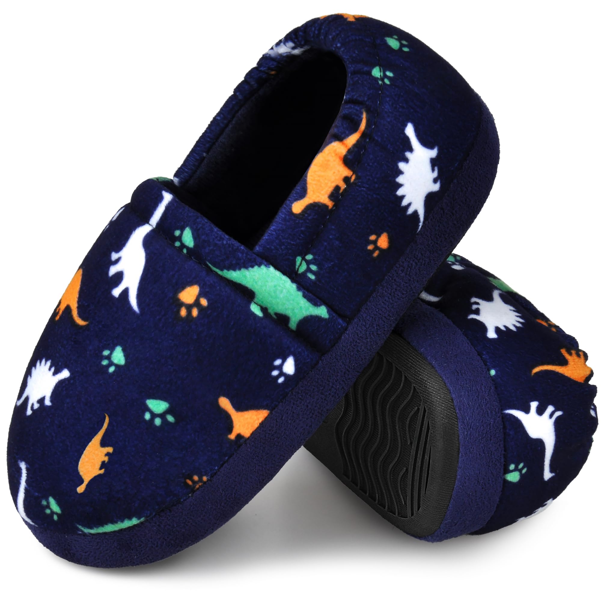 FUPPIA Kids Slippers Boys House shoes Anti Skid Bedroom Dinosaur