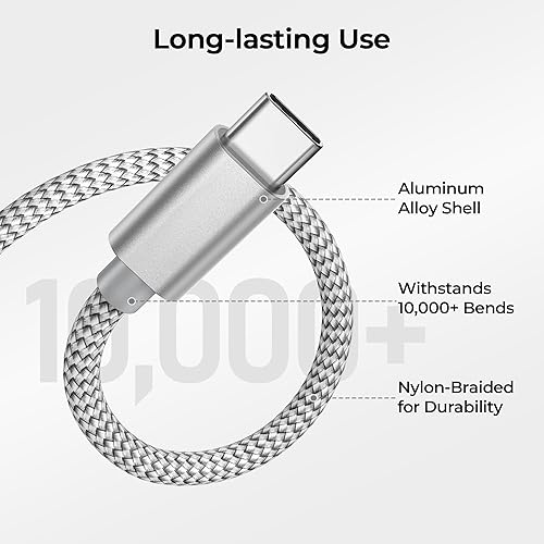 Miniatura 3 de Basesailor Paquete de 2 cables de carga USB tipo C de 3.3 pies, cable de carga de coche para iPhone 15 Pro Max Plus 2023, Samsung Galaxy S10 S10E