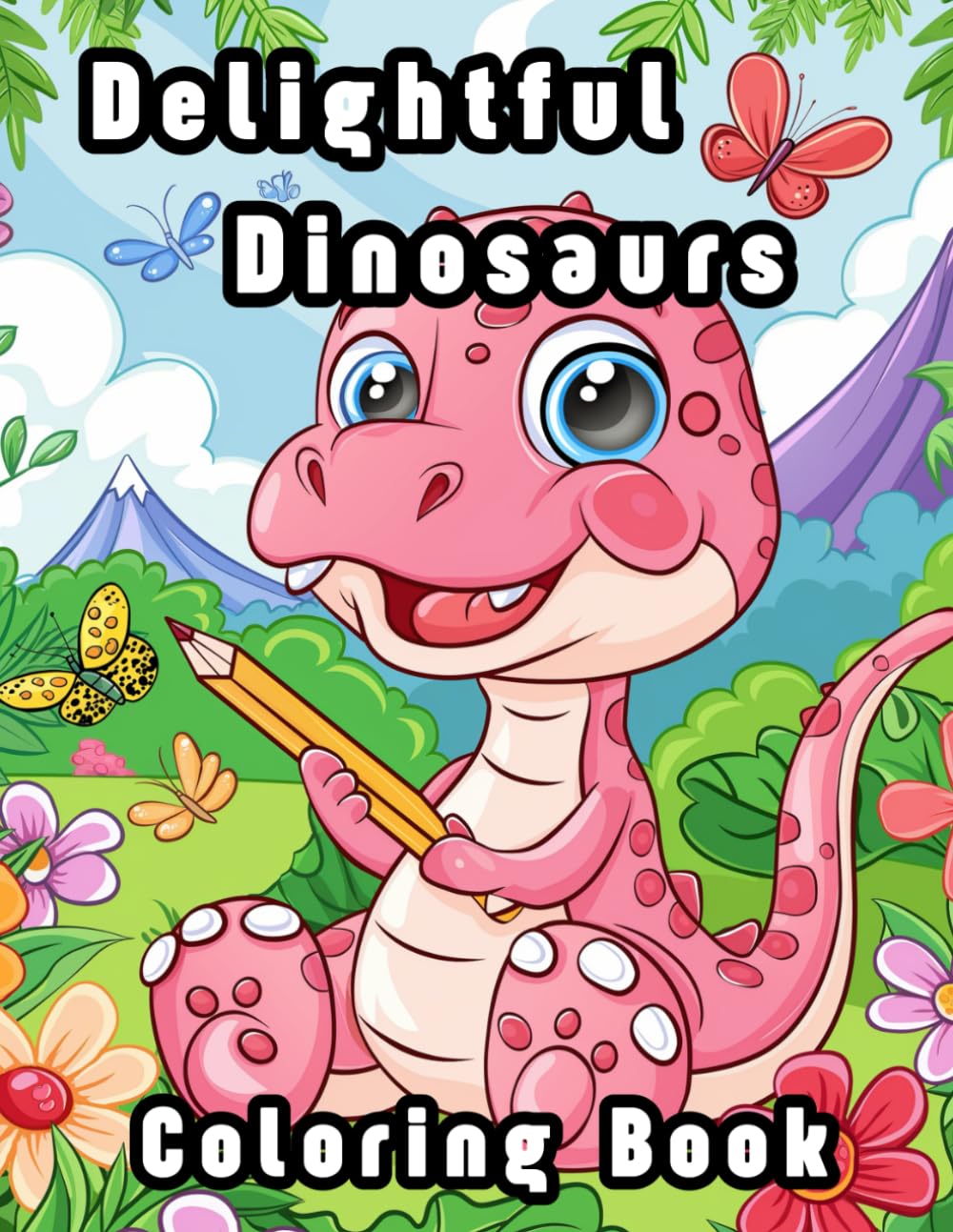 Delightful Dinosaurs Coloring Book: 50 Enchanting Pages of Prehistoric Fun and Creativity