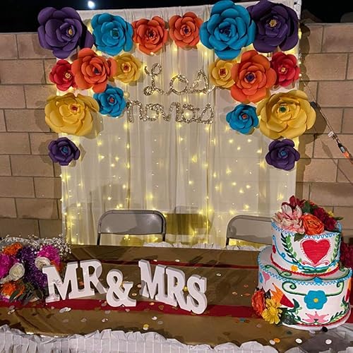 Miniatura 6 de IronBuddy Letras de madera 3D para decoración de fiestas bodas mesas de fotos tamaño grande blanco Blanco