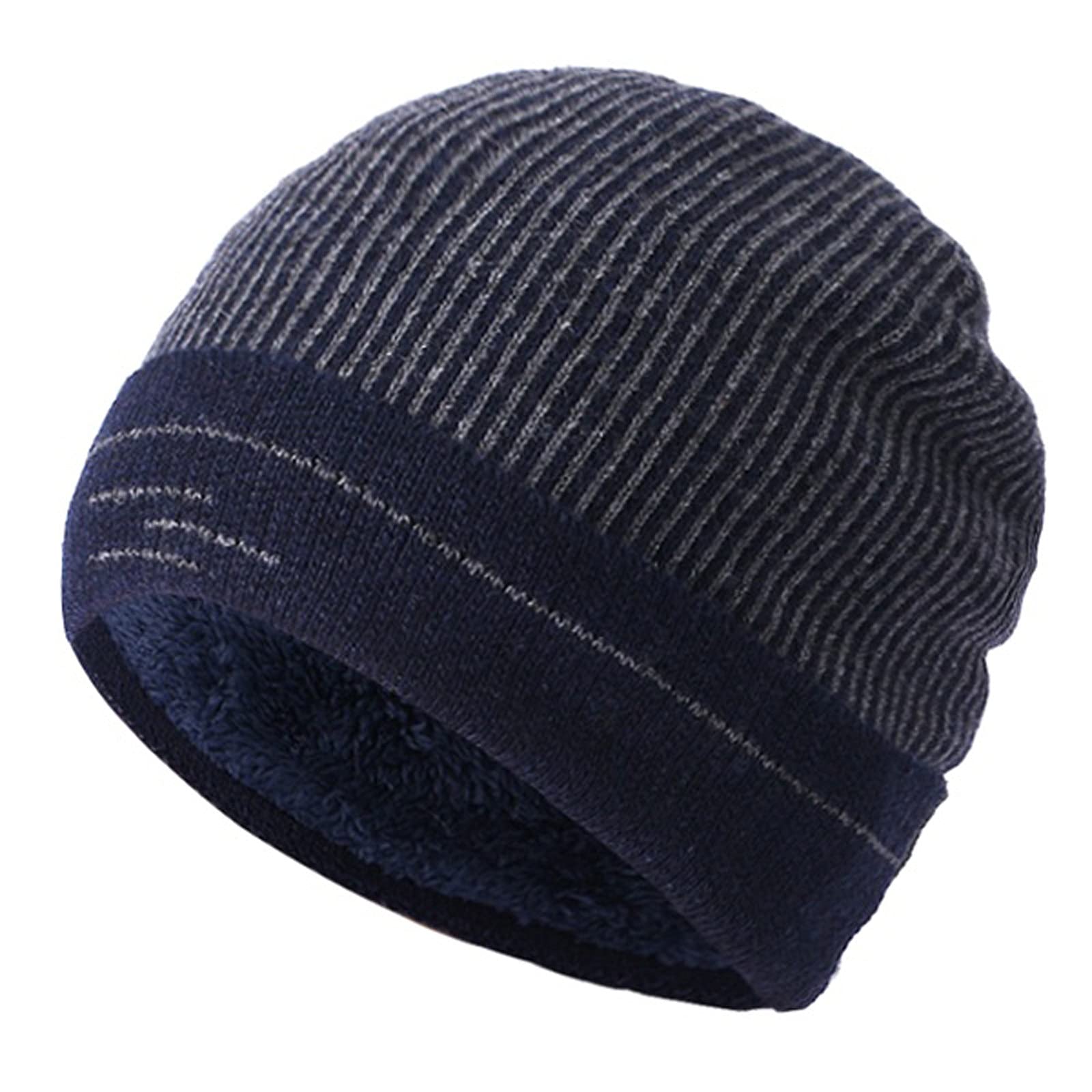 XIANGFADDM Kapelusz Moda Męskie Czapki Dzianiny Kapelusz Winter Czapka Dla Mężczyzn Kobiety Bonnet Ciepła Wełna Męska Czapka Czapka Ciepłe Kapelusze Męskie (Color : Blue)